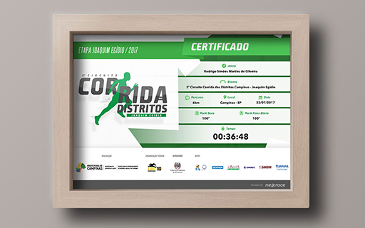 Certificado de resultado - 1ª Etapa Joaquim Egídio